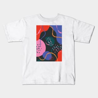 Colorful Retro Abstract Shapes 1 Kids T-Shirt